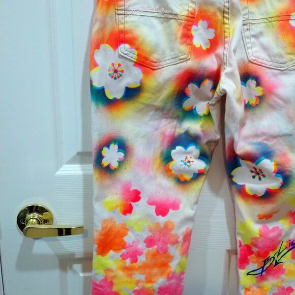 Custom paint job cherry blossom Tommy Hilfiger X B-Lines woman jeans - Picture 13 of 13